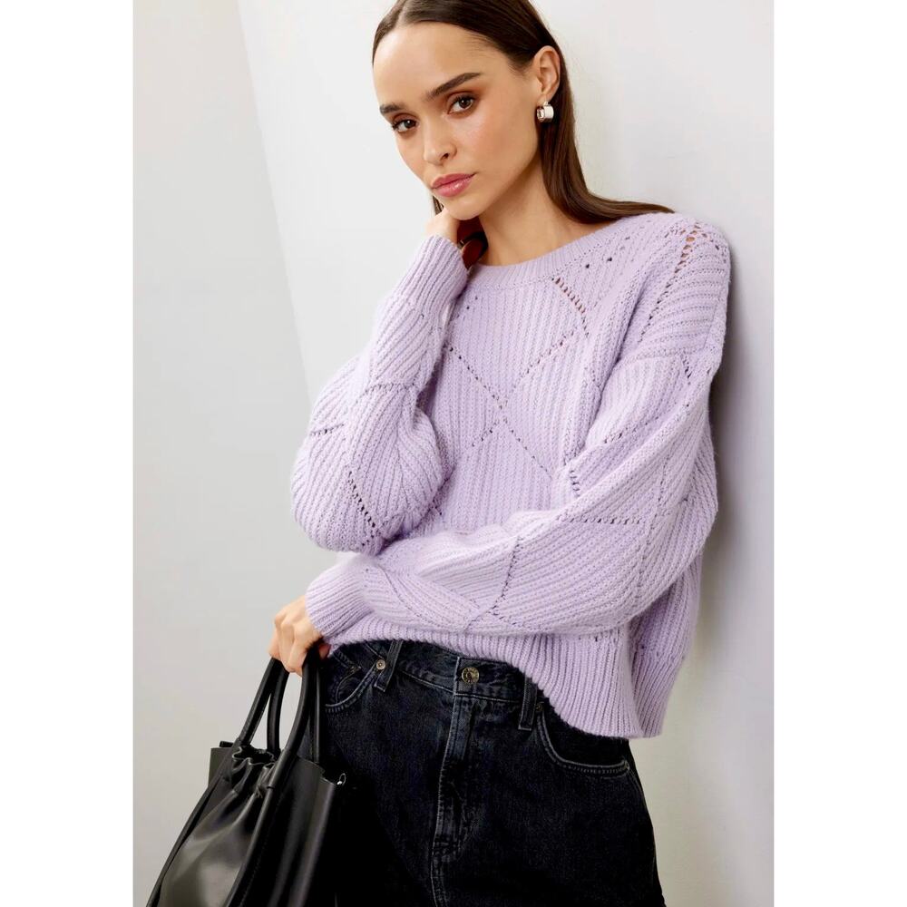 Thakoon x RTR‎ Diamond Knit Cropped Sweater Lavender Purple Size M